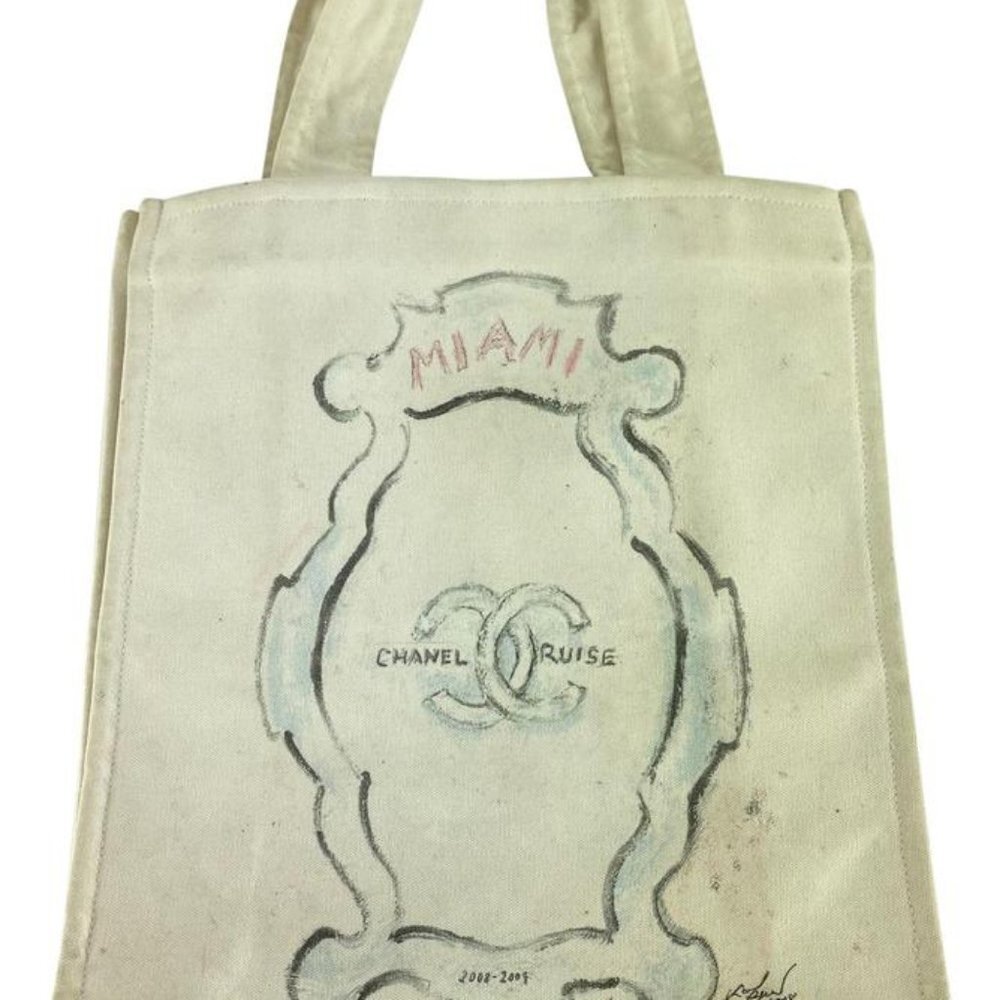 Chanel Off-White CC Logo Shopper Tote 862125